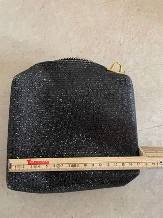Pochette donna nera con glitter