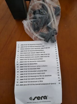 Sera Filtro Interno per Acquario Fil 60 06843, 380 l/h per acquari fino a 60 litri, con Struttura Modulare con Filtro (con E)