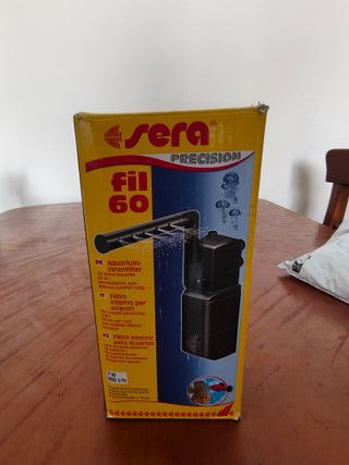Sera Filtro Interno per Acquario Fil 60 06843, 380 l/h per acquari fino a 60 litri, con Struttura Modulare con Filtro (con E)
