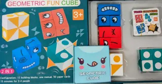3y+ Juego de mesa Geométrico Divertido Cubo 2 en 1