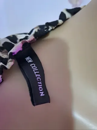 Blusa Cropped Animal Print Talla S