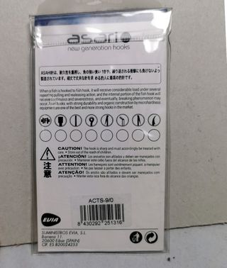 Lote de 4 anzuelos Asari T-Shad 9/0 para pescar