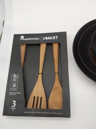 MasterPro Odín - Set di 3 Padelle da 24 e 28 cm in Ferro Pressato con Antiaderente Ceramico Rinforzato