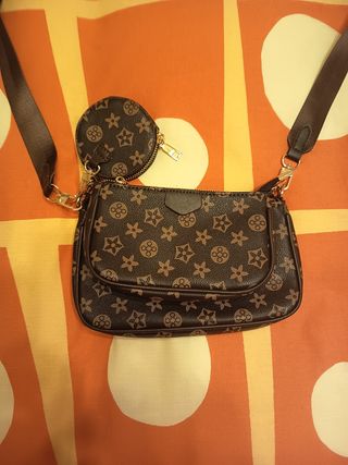 Bolso mujer marrón y dorado