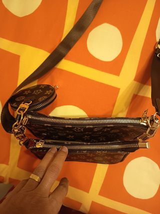 Bolso mujer marrón y dorado