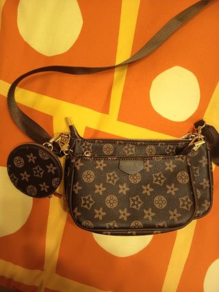 Bolso mujer marrón y dorado