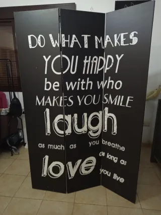 Biombo decorativo de madera