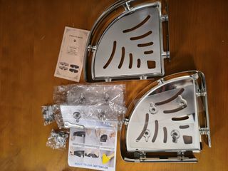 PNNP Estante Baño Sin Taladro 2 Piezas, Estanteria Ducha Acero Inoxidable Rinconera, Estante Ducha para Almacenamiento Champú Ge