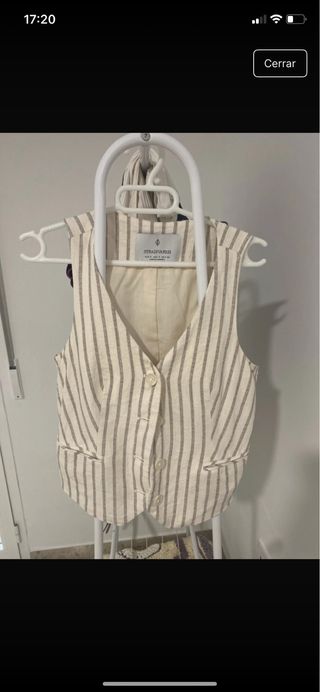 Chaleco Stradivarius Rayas Beige Talla S