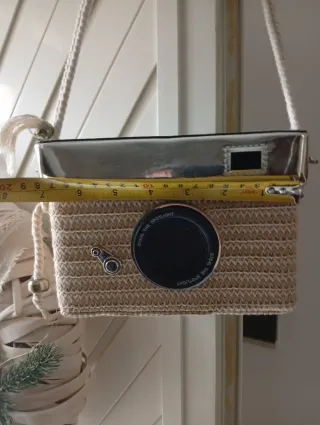 Borsetta tracolla beige e argento