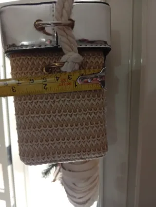 Borsetta tracolla beige e argento