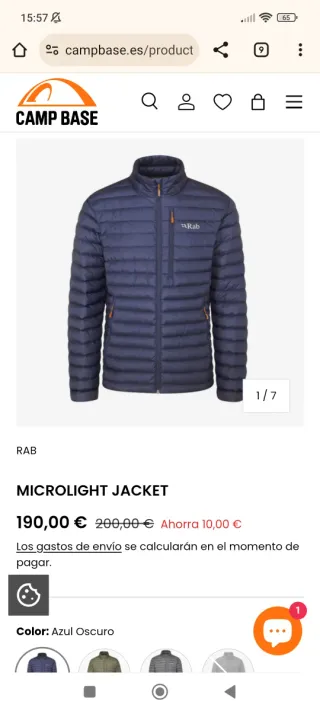 Chaqueta Rab Plumas Azul