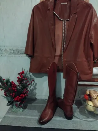 Botas de piel marrones Massimo Dutti