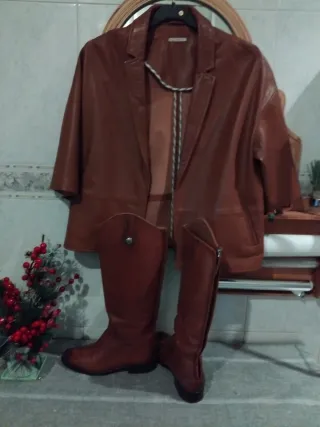 Botas de piel marrones Massimo Dutti