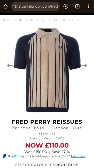 Polo Fred Perry 'Reissues' Talla XL