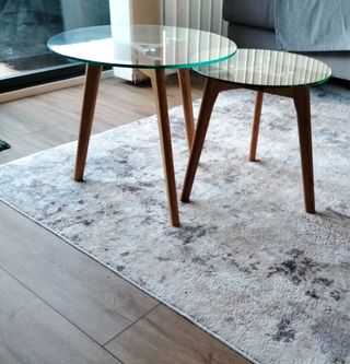 Mesas nido cristal y madera