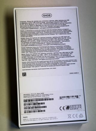 Scatola originale iPhone XR Nero 64GB