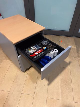 Cajonera 2 cajones madera y metal