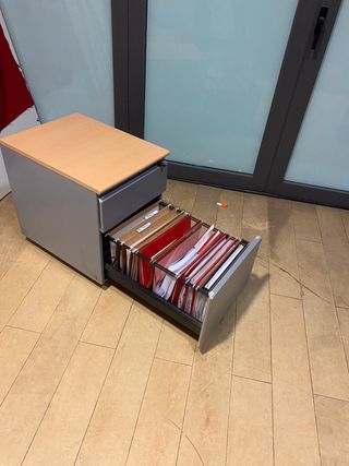 Cajonera 2 cajones madera y metal