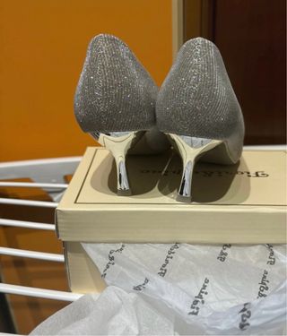 Scarpe eleganti glitter argento Tg 38