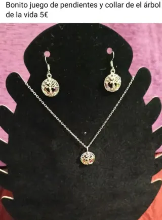 Conjunto joyas: collar, pulsera, pendientes y anil