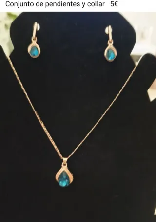 Conjunto joyas: collar, pulsera, pendientes y anil