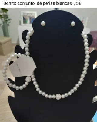 Conjunto joyas: collar, pulsera, pendientes y anil