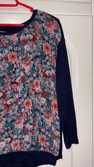 Jersey estampado flores manga larga