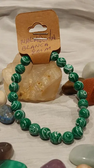 Pulsera Malaquita Blanca 8mm