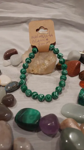 Pulsera Malaquita Blanca 8mm