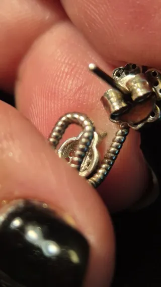 Pendientes plata y circonitas trébol y mariquita