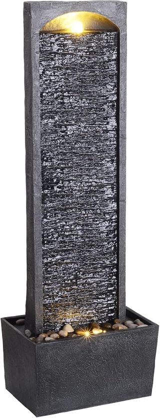 Peaktop Piedra de la Onda Fonti da giardino, Grigio carbone