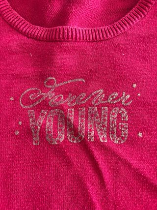 Maglioncino fucsia “Forever Young” 5 anni