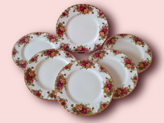6 platos de 20 cm Royal Albert Old Country Roses