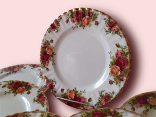 6 platos de 20 cm Royal Albert Old Country Roses
