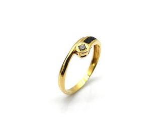 anillo oro 18k con piedra con diamante