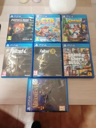 Pack 7 Juegos PS4: Minecraft, Fallout, GTA V...