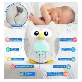 Búho Peluche Bubzi Co Sonido y Luz