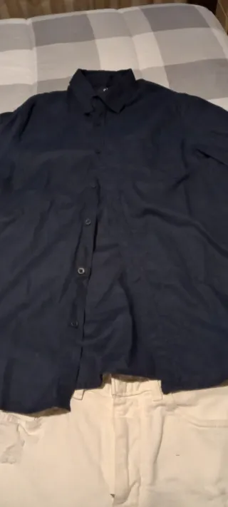 Conjunto Verano Camisa Negra y Pantalón Blanco