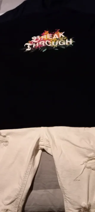 Conjunto Verano Camisa Negra y Pantalón Blanco