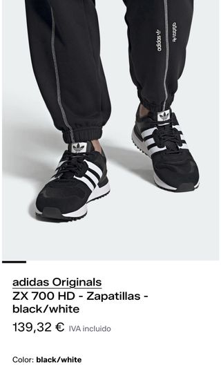Zapatillas Adidas ZX 700 HD Negras y Blancas 41