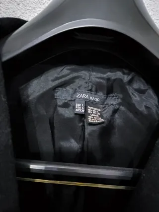 Abrigo lana negro Zara mujer