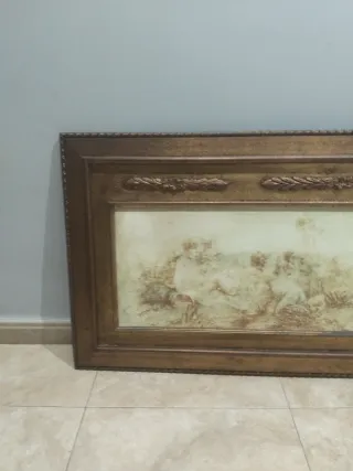 Cuadro decorativo dorado y marrón