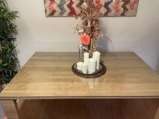Mesa Comedor/Salón Madera (extensible) y Cristal
