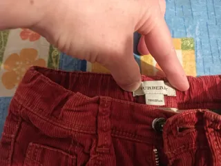 Pantaloni bimbo Burberry rossi