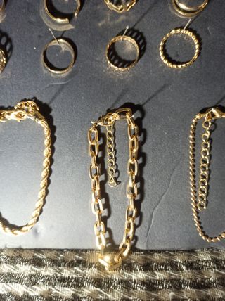 Colgante baño oro corazón rosa circonita+ Bisuterí