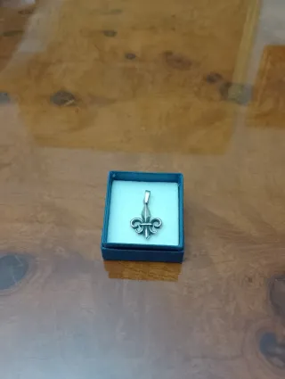 (1) Colgante Flor de Lis Plata de Ley 925