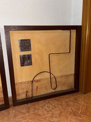 Cuadros decorativos metal y madera