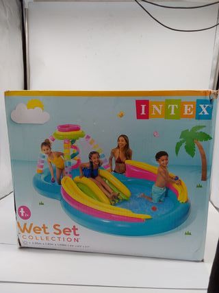 INTEX 56137 Piscina Gonfiabile per Bambini, Giochi Cono Arcobaleno con Scivolo, per Bambini Oltre 2 Anni, Capacità 168206 Litri