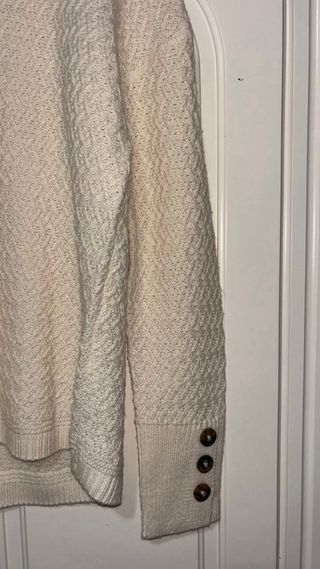 Jersey punto cuello redondo beige